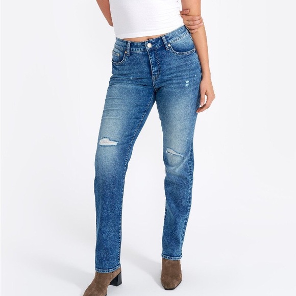NWT Seven Jeans Vintage Straight High Rise Distressed 4 - Picture 1 of 13